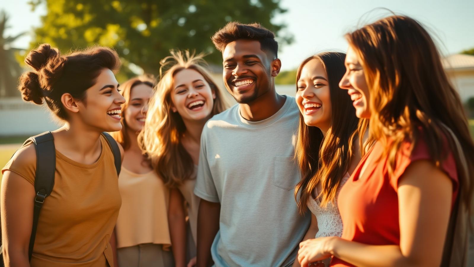 Jongeren samen buiten